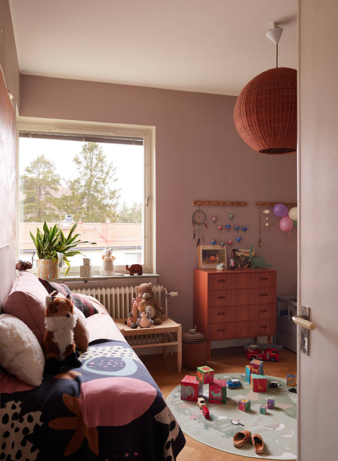 A Renovated 1940s Apartment with Colorful Bedrooms 22 lavender kids bedroom