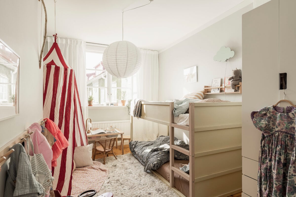A Swedish Duplex Apartment Inspired by A Danish Summer House 34 light childrens bedroom bunk bed