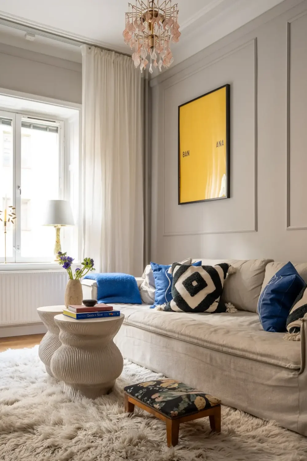 A Green Kitchen in a Classic Scandinavian Apartment 3 light gray walls living room