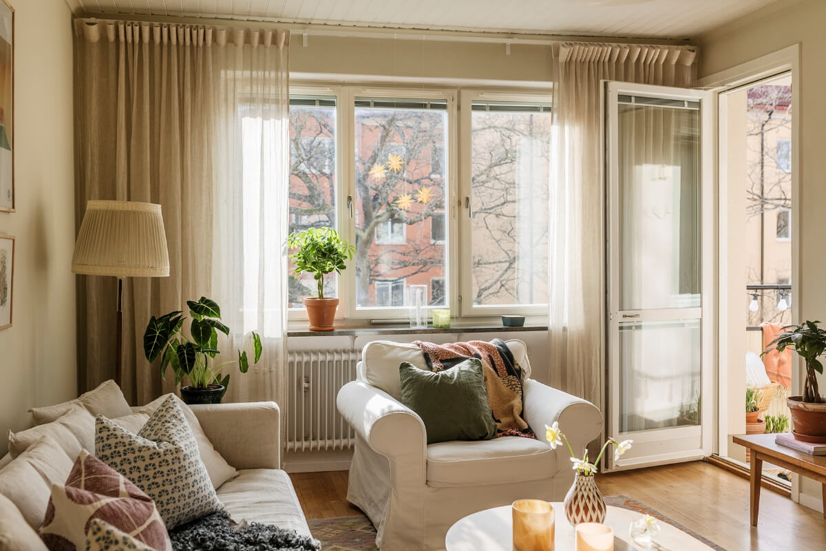 A Two-Bedroom Apartment with the Original Midcentury Kitchen 2 living room balcony