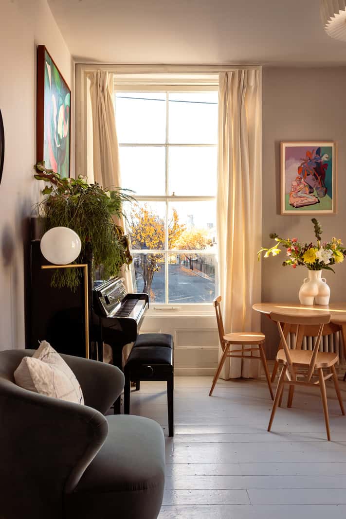 A Corner Apartment with Large Windows in a Former London Pub 4 living room detail large window