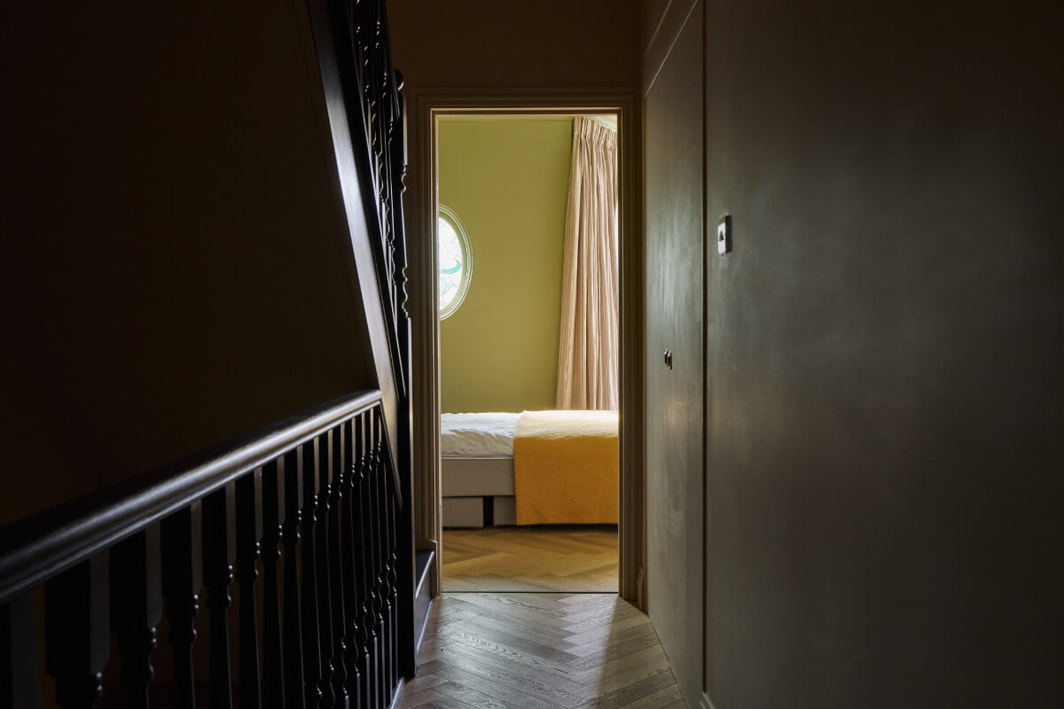 A Beautiful Extended Edwardian House Blends Period Features with Modern Design 16 moody first floor landing