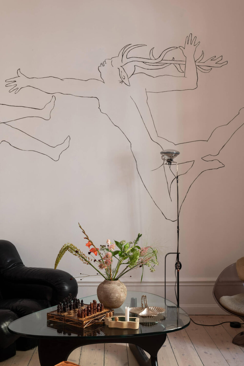 Arches and a Wall Mural in a Swedish Apartment 5 mural detail