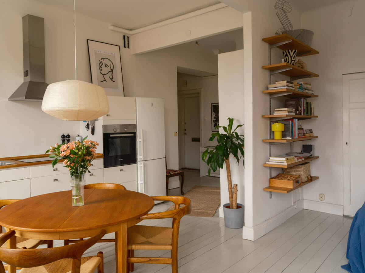 A Studio Apartment with an Exposed Brick Wall 13 open doorway studio apartment