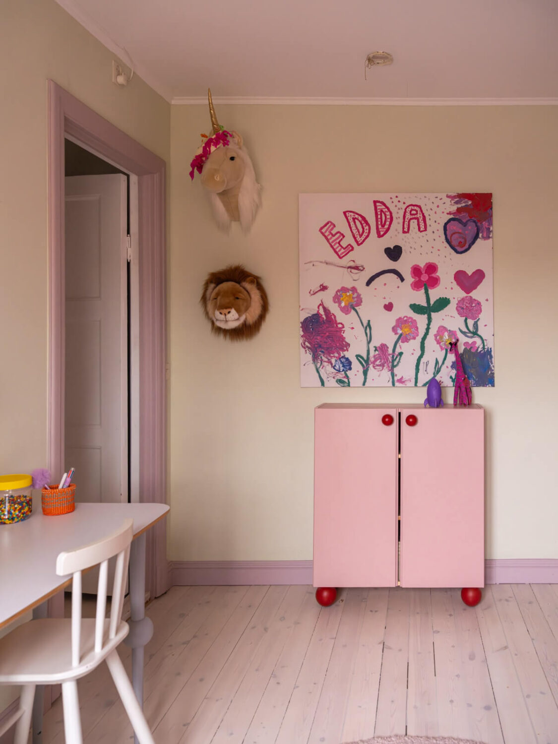 A Beautiful Renovated Family Home with a Charming Garden 31 purple joinery kids bedroom