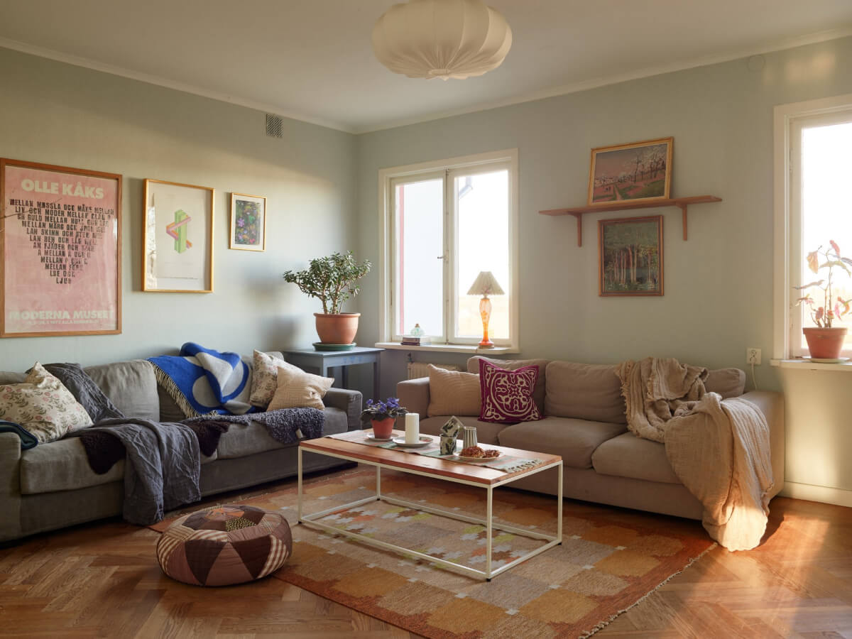 A Grand Family Home in a Former Swedish Doctor's Villa 4 sitting room herringbone floor