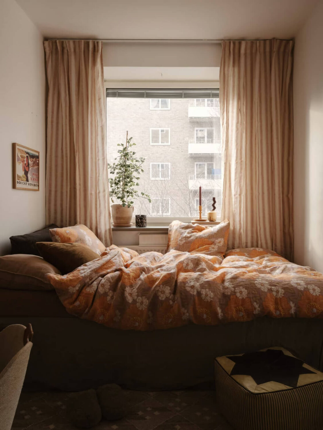 Limewash Walls in Muted Tones in a Swedish Apartment 20 small bedroom floral bedding