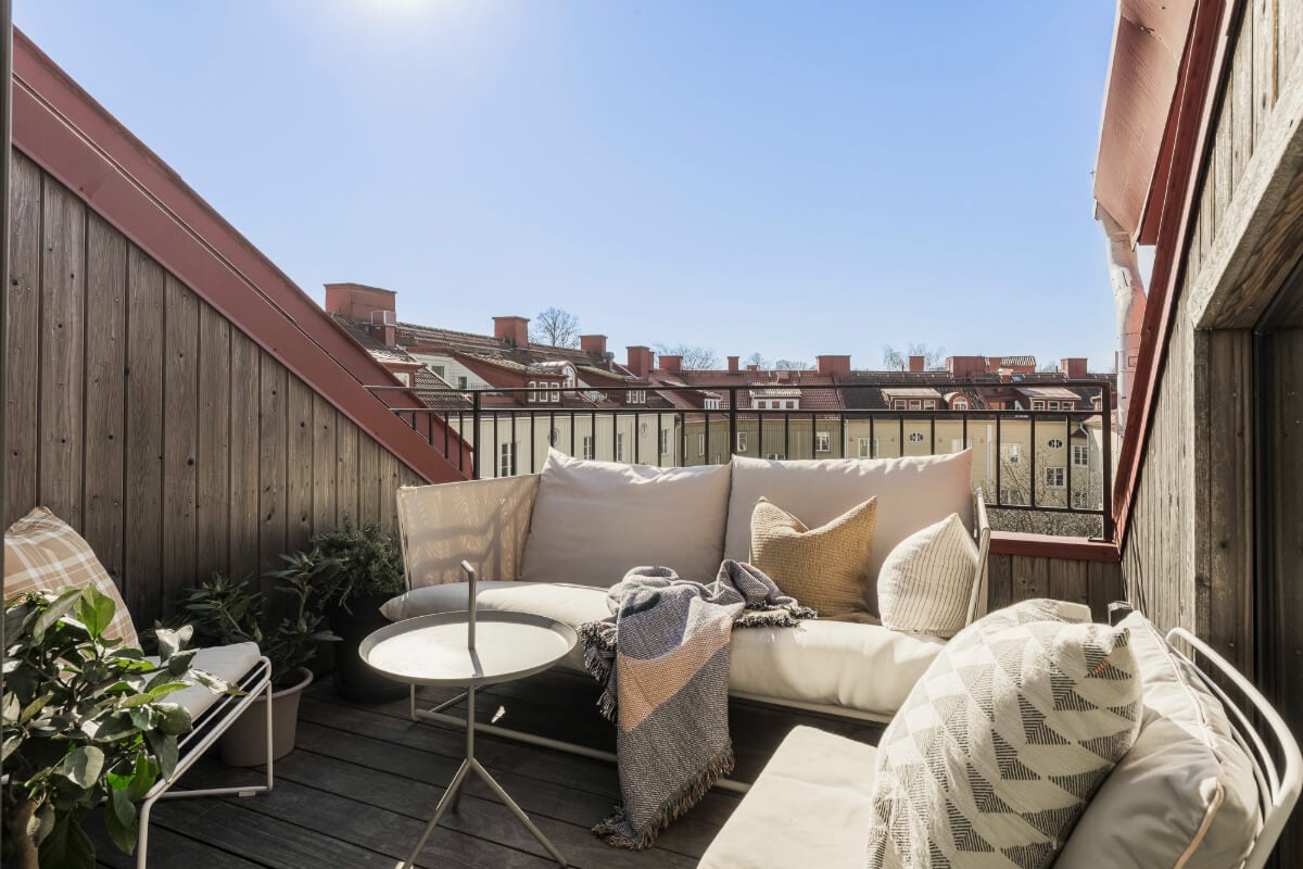 A Swedish Duplex Apartment Inspired by A Danish Summer House 6 sunny roof terrace