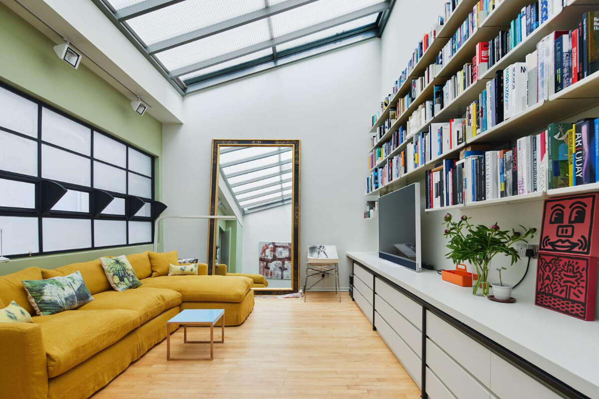 A Contemporary Architect-Designed Duplex Within a Grand Victorian Terrace 12 television room bookcases