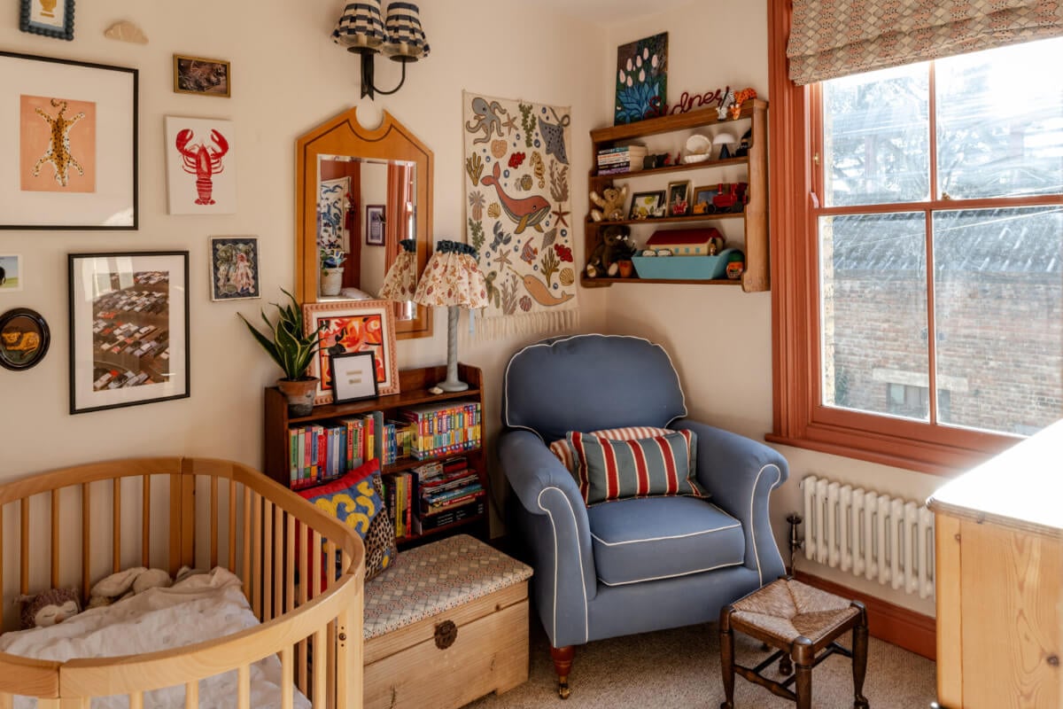 Color, Pattern, and Textures in a Renovated London Townhouse 15 tiny kids bedroom orange window frame nordroom