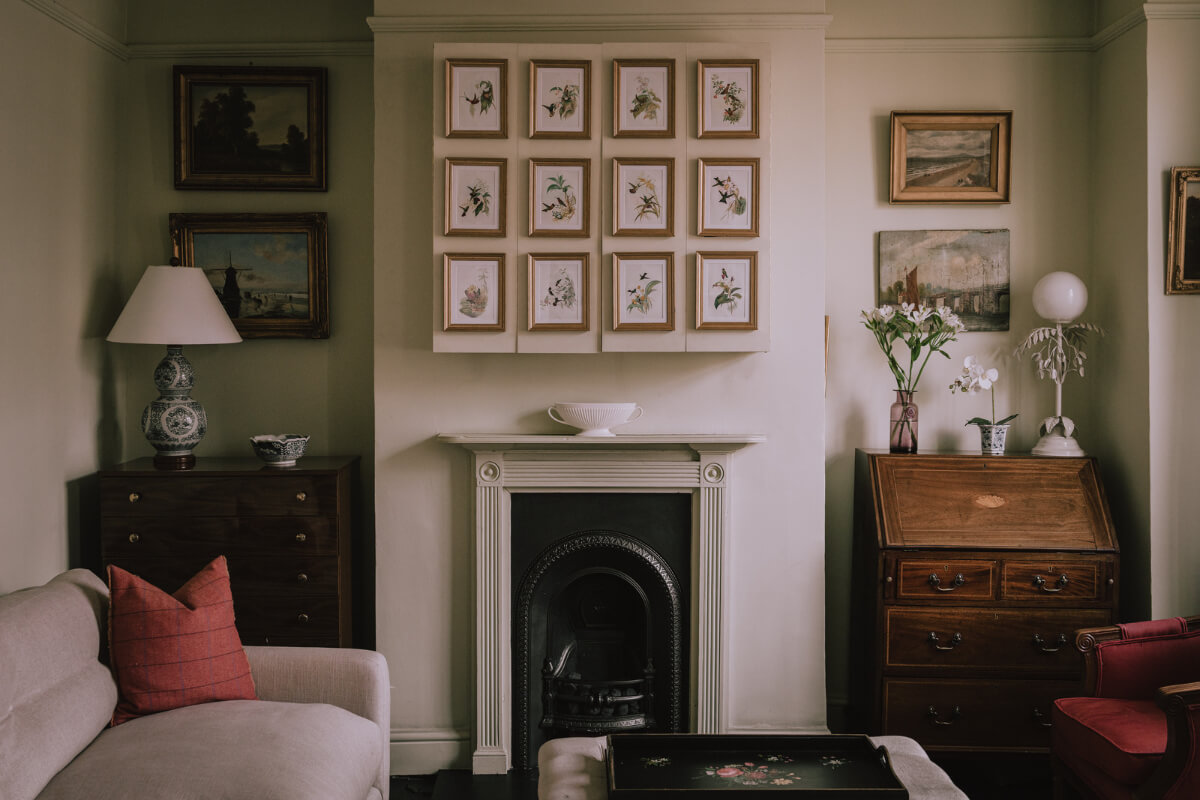 A Carefully Restored Edwardian Apartment with a Garden 2 tiny living room fireplace
