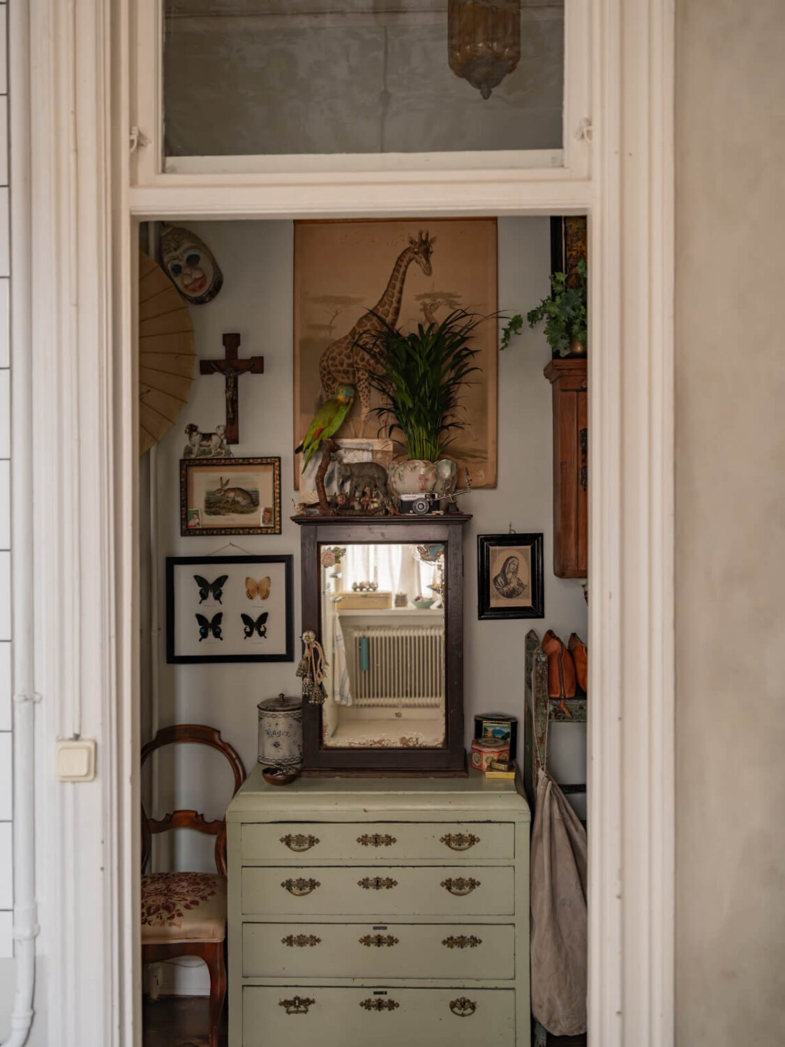 Time Has Stood Still in This Stockholm Studio Apartment 18 view into hall