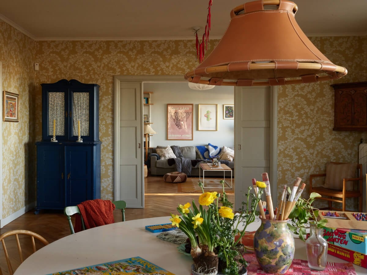A Grand Family Home in a Former Swedish Doctor's Villa 6 view into sitting room