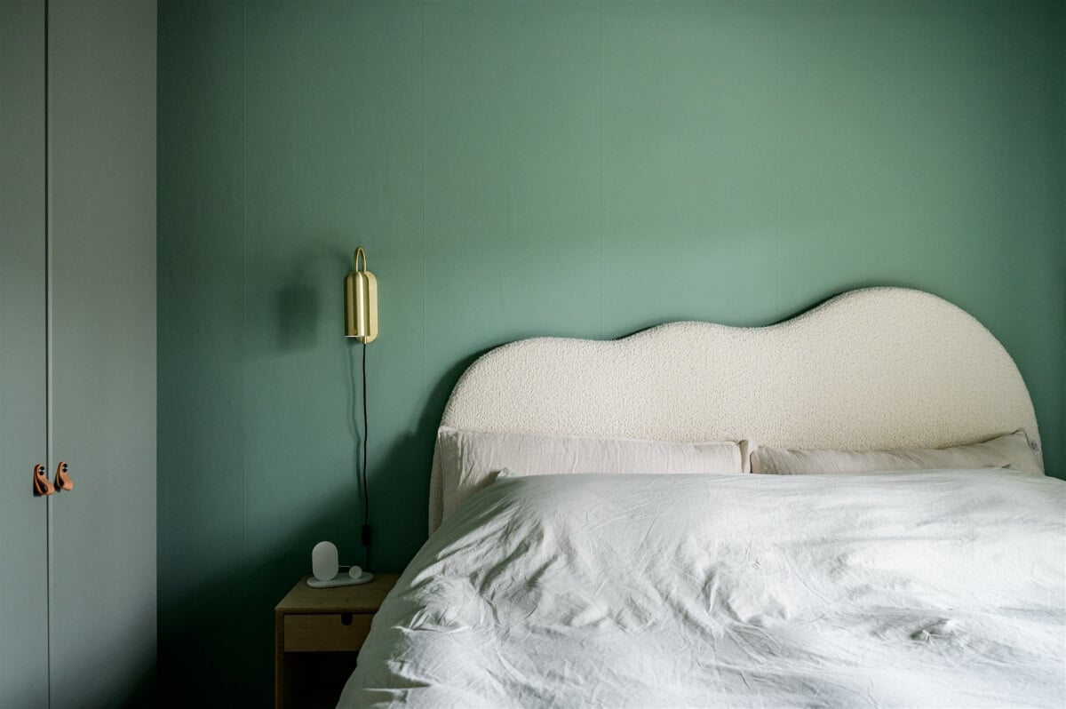 Colorful Rooms in a Bright Two-Bedroom Stockholm Apartment 16 wavy headboard bedroom