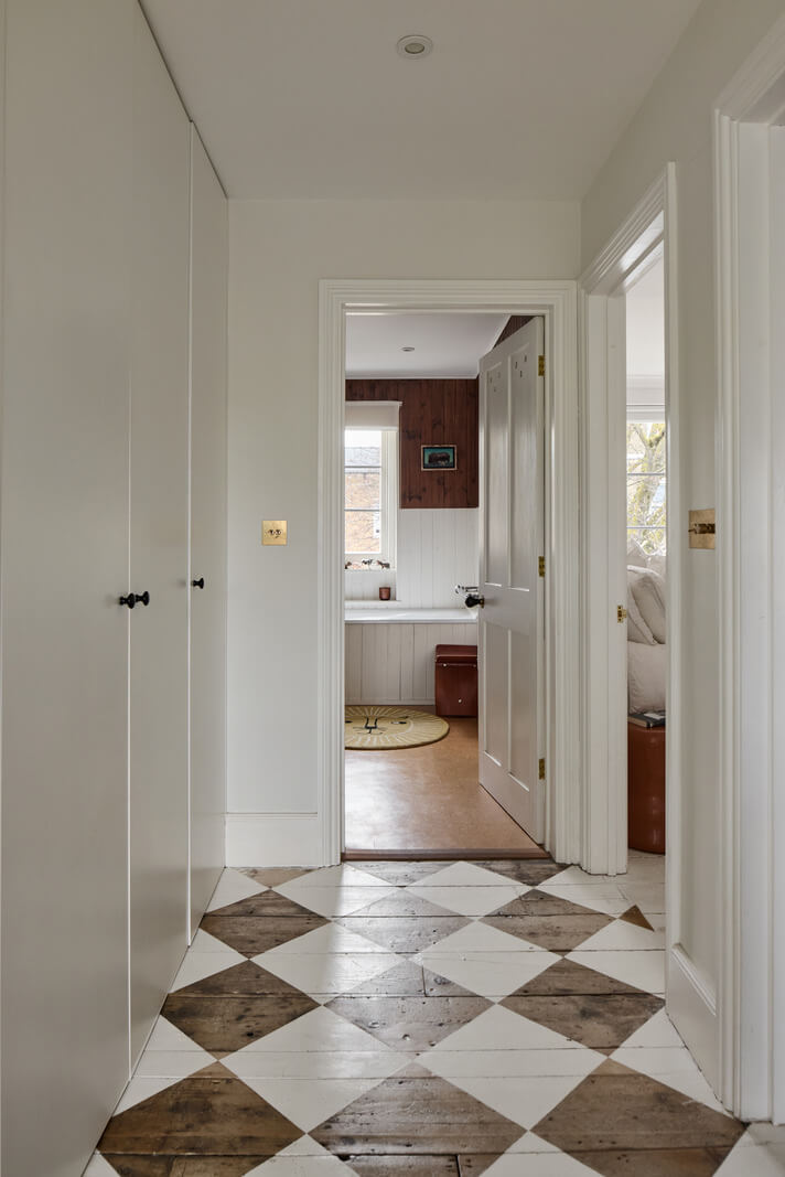 An Early Victorian House with a Unique Barrel-Vaulted Artist's Studio 21 wooden floor painted in checkerboard pattern