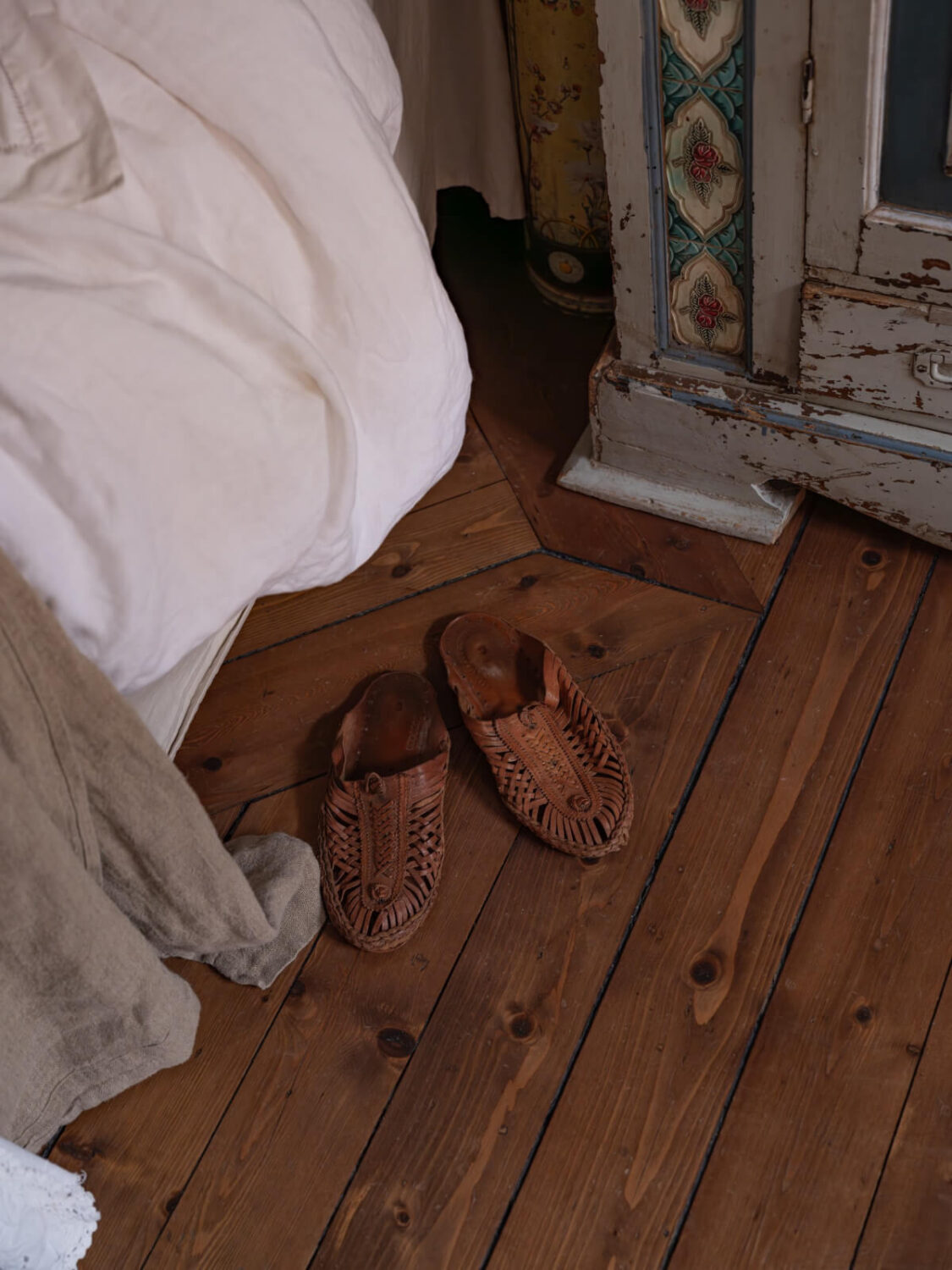 Time Has Stood Still in This Stockholm Studio Apartment 8 wooden floorboards