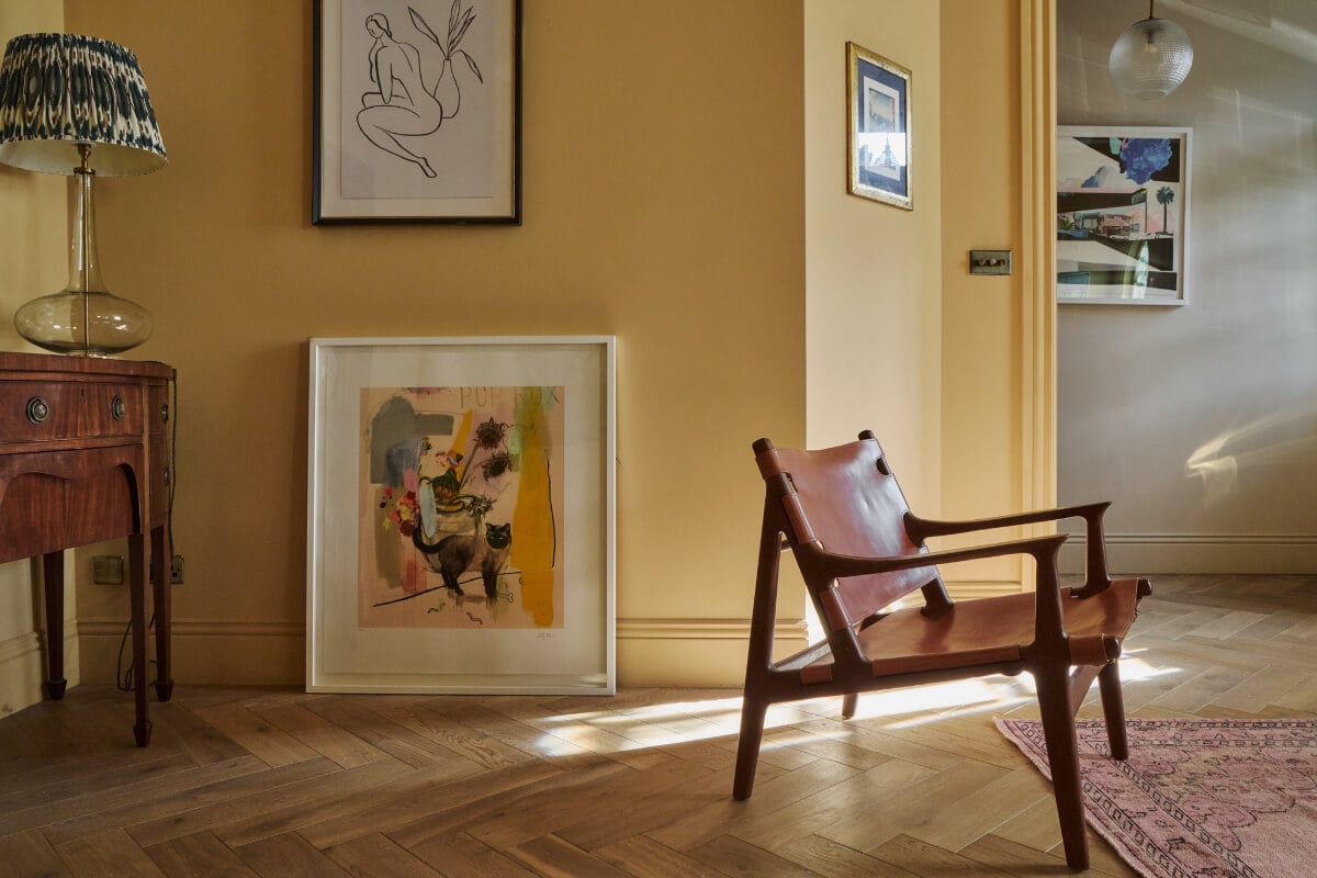 A Beautiful Extended Edwardian House Blends Period Features with Modern Design 5 yellow living room detail