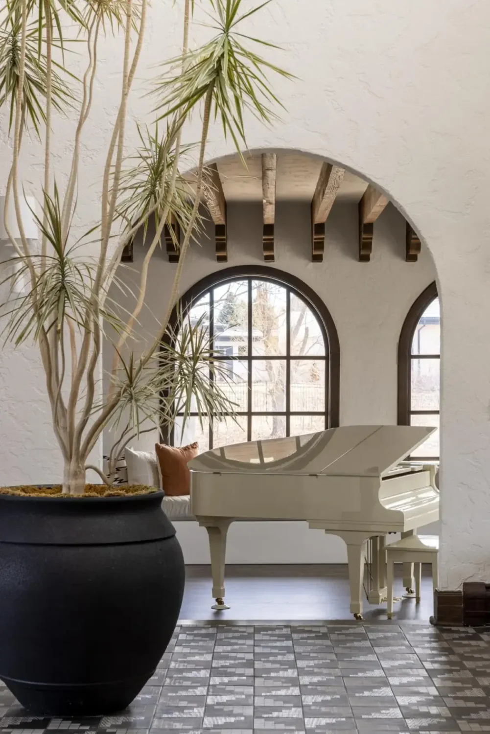 Spanish Hacienda Meets Custom Craftsmanship in a Colorado Home 4 EntryIntoPianoRoom_gk9px7