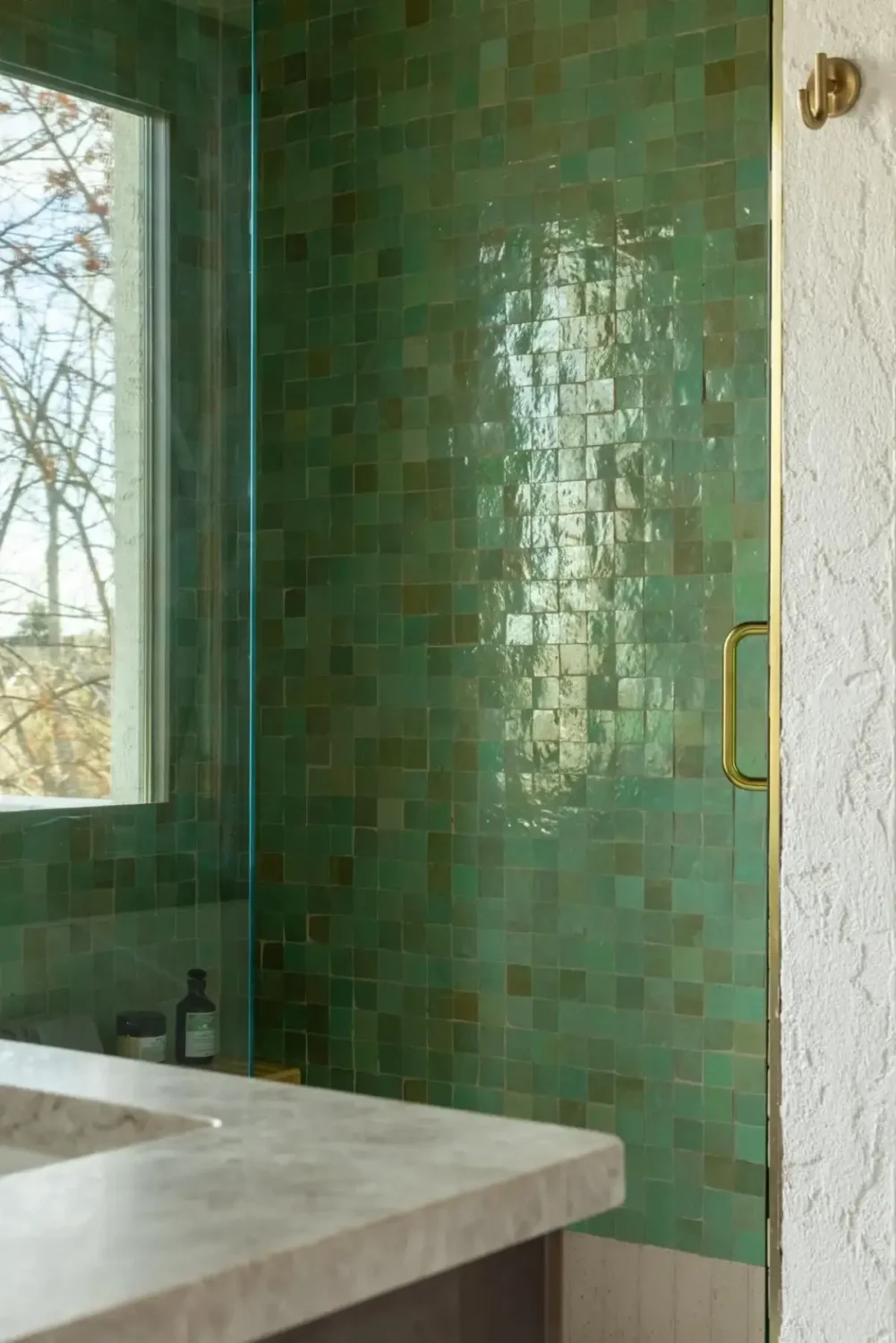 Spanish Hacienda Meets Custom Craftsmanship in a Colorado Home 36 GreenTileBathroom6_dtyv4g