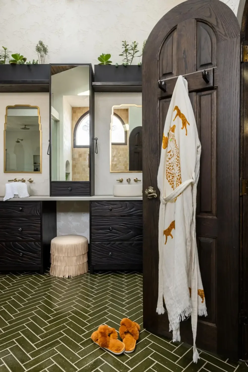 Spanish Hacienda Meets Custom Craftsmanship in a Colorado Home 28 MasterBathDoorToCounter_1_pbflsf