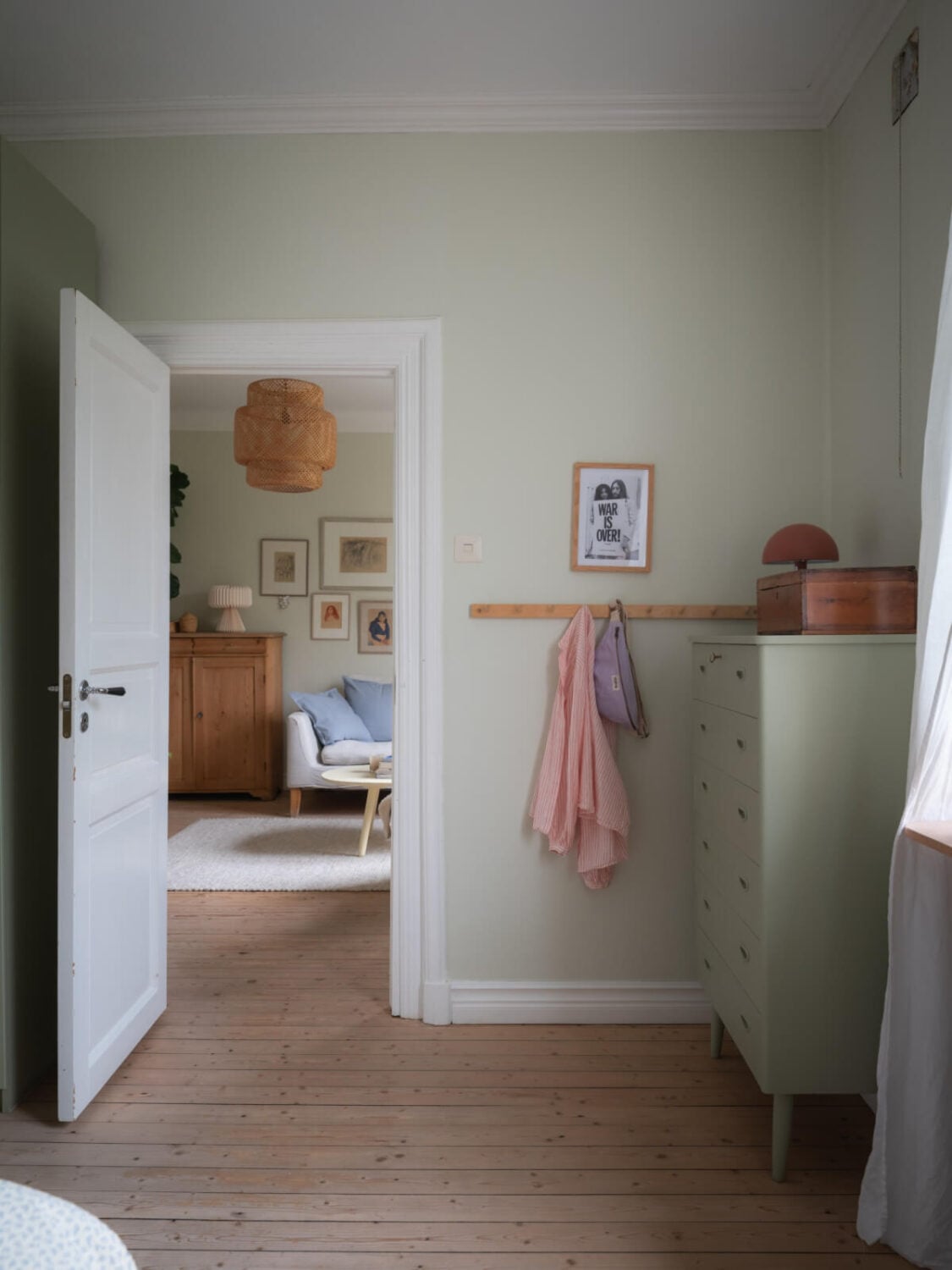 A Soft Color Palette and a Charming Kitchen in a Swedish Apartment 21 bedroom corner
