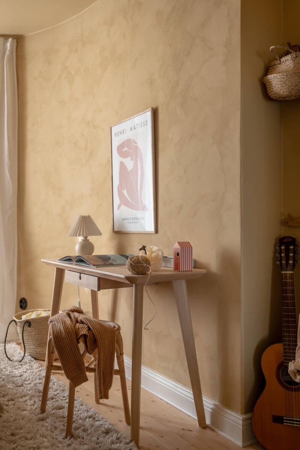 A Natural Color Palette, Period Features, & Grand Rooms in a Swedish Home 34 bedroom desk