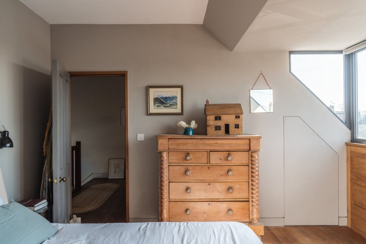 An Edwardian House with Muted Tones, Natural Materials, and a Landscaped Garden 21 bedroom dormer window
