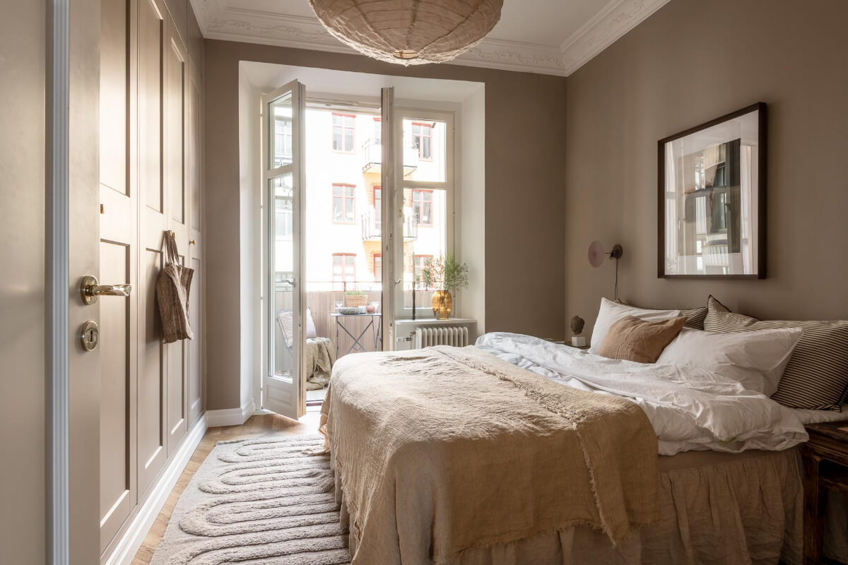 A Stunning Kitchen in a Classic Renovated Turn-of-the-Century Apartment 19 bedroom gray walls built-in wardrobes