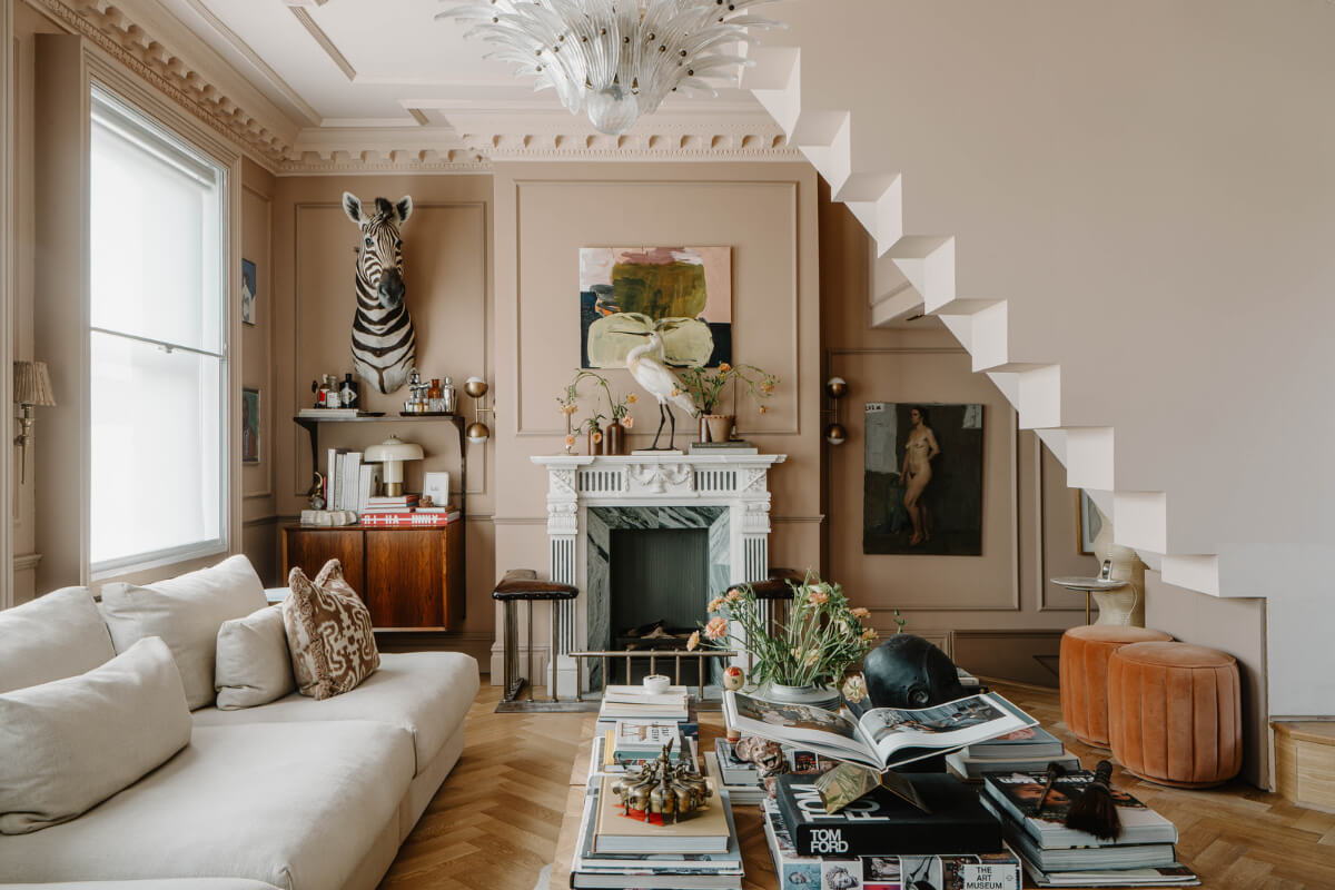 Best of 2025: Living Rooms 26 beige living room marble fireplace herringbone parquet floor nordroom