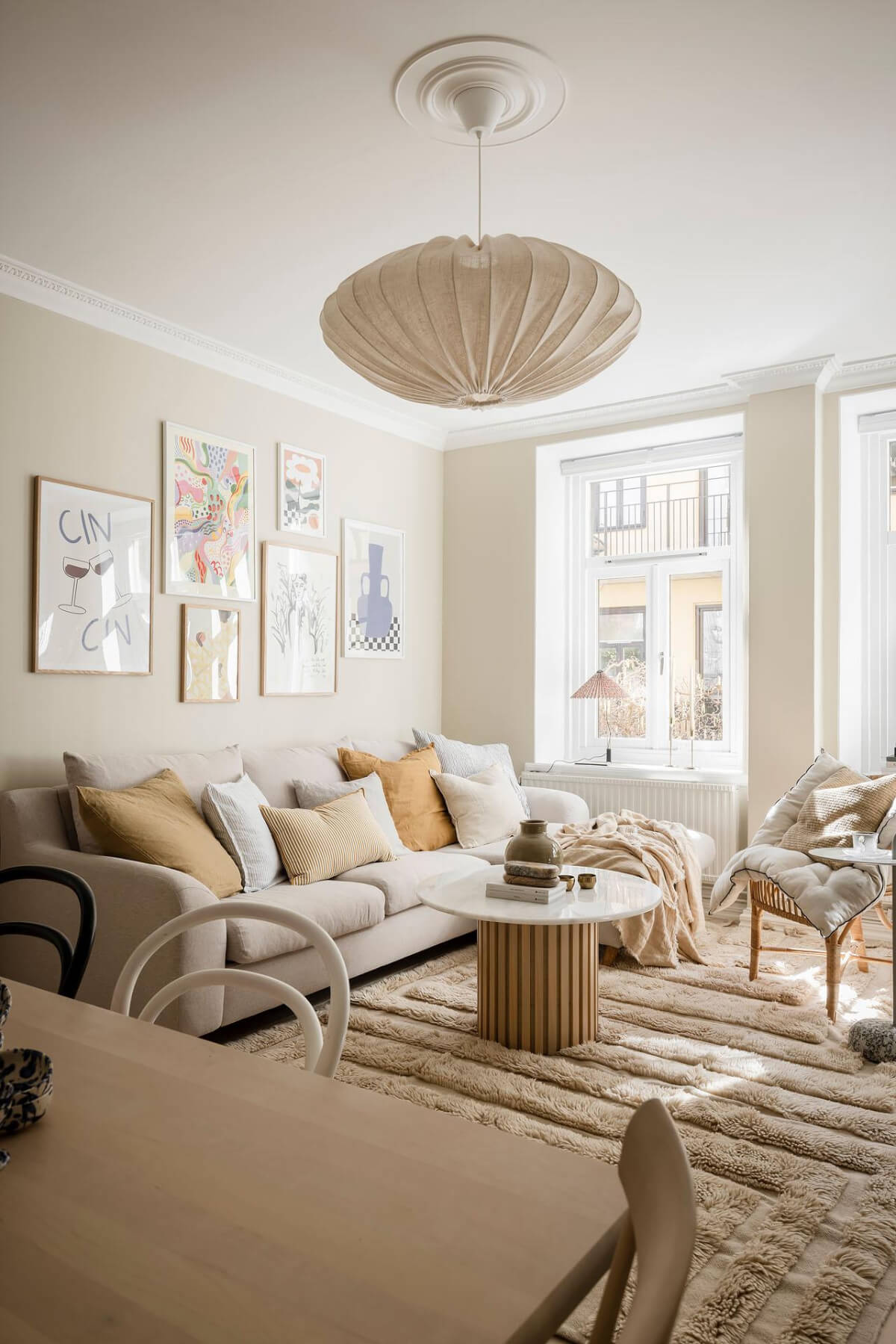 beige scandinavian style living room