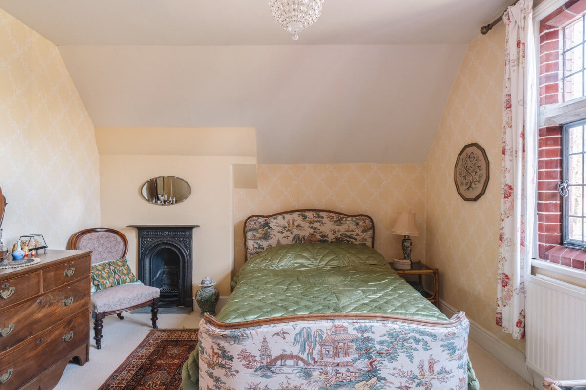 A Sage Green Kitchen in a Charming Arts and Crafts House 11 beige wallpaper bedroom antique furniture