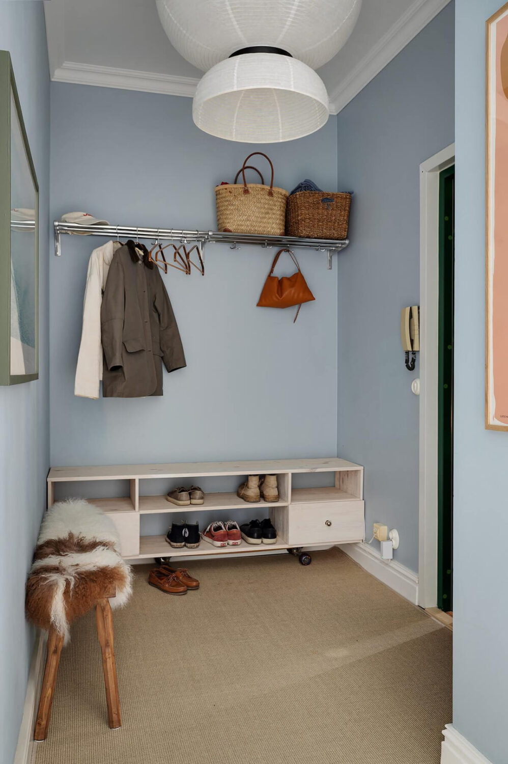 Pink and Blue Tones in a Late 19th-Century Apartment 26 blue entry hall Pink and Blue Tones in a Late 19th-Century Apartment