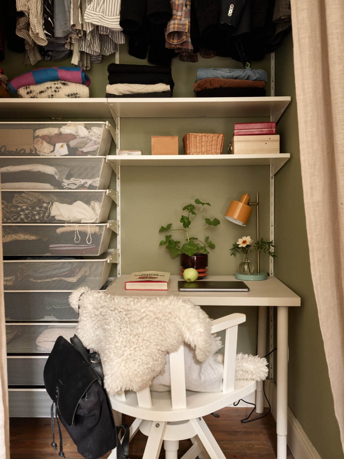 A Nature-Inspired Color Palette in a Stockholm Apartment 17 closet home office
