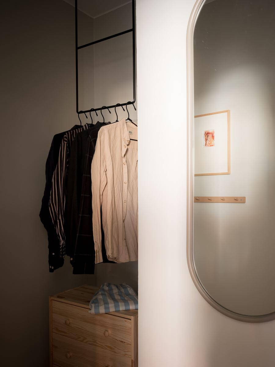 A Modern Split-Level Apartment in a Former Bakery 22 clothing rack