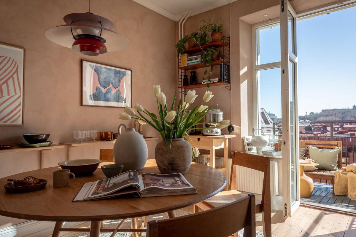 A Natural Color Palette, Period Features, & Grand Rooms in a Swedish Home 26 cozy kitchen wooden shelves A Natural Color Palette, Period Features, & Grand Rooms in a Swedish Home
