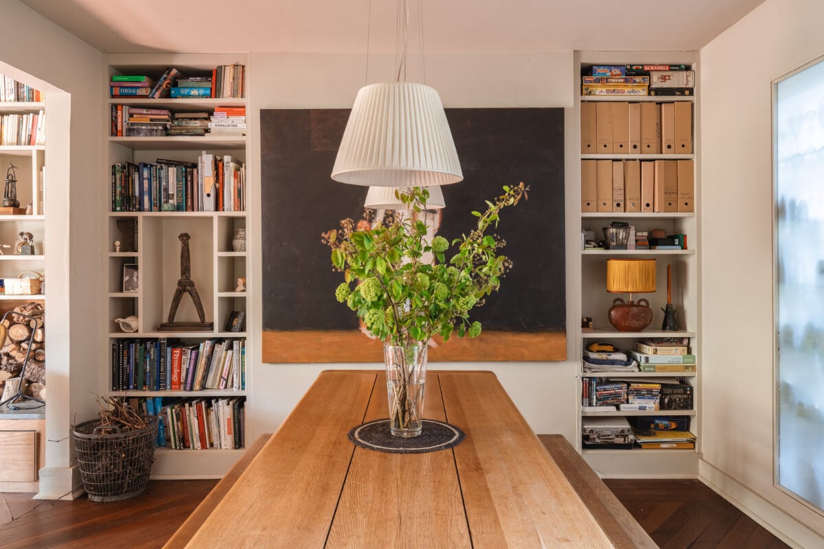 An Edwardian House with Muted Tones, Natural Materials, and a Landscaped Garden 7 dining room large art