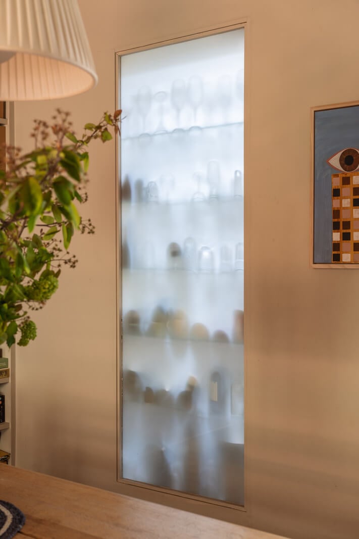 An Edwardian House with Muted Tones, Natural Materials, and a Landscaped Garden 17 frosted glass