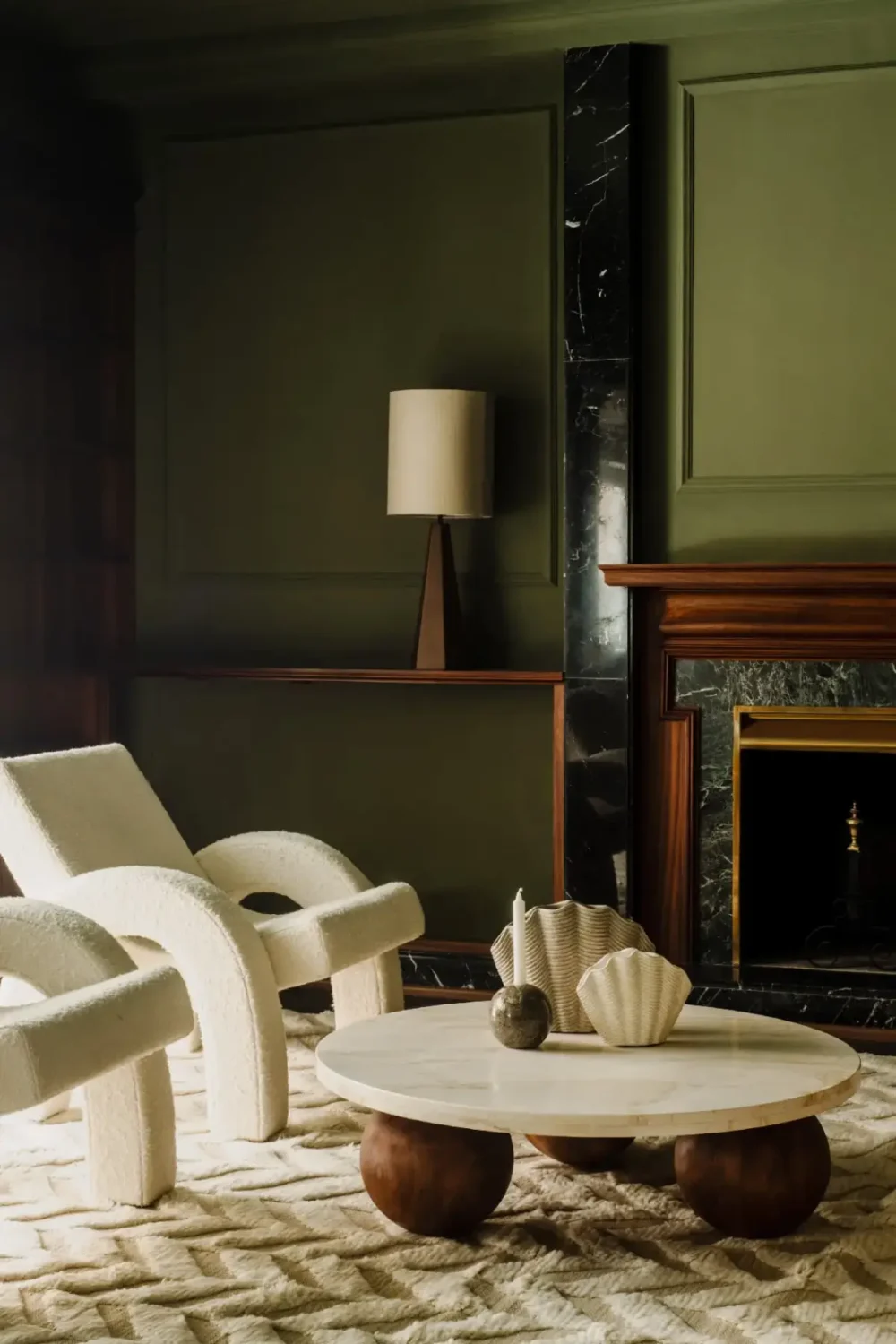 A Luxurious Palma Residence Where Historic Charm Meets Modern Elegance 3 green sitting room fireplace