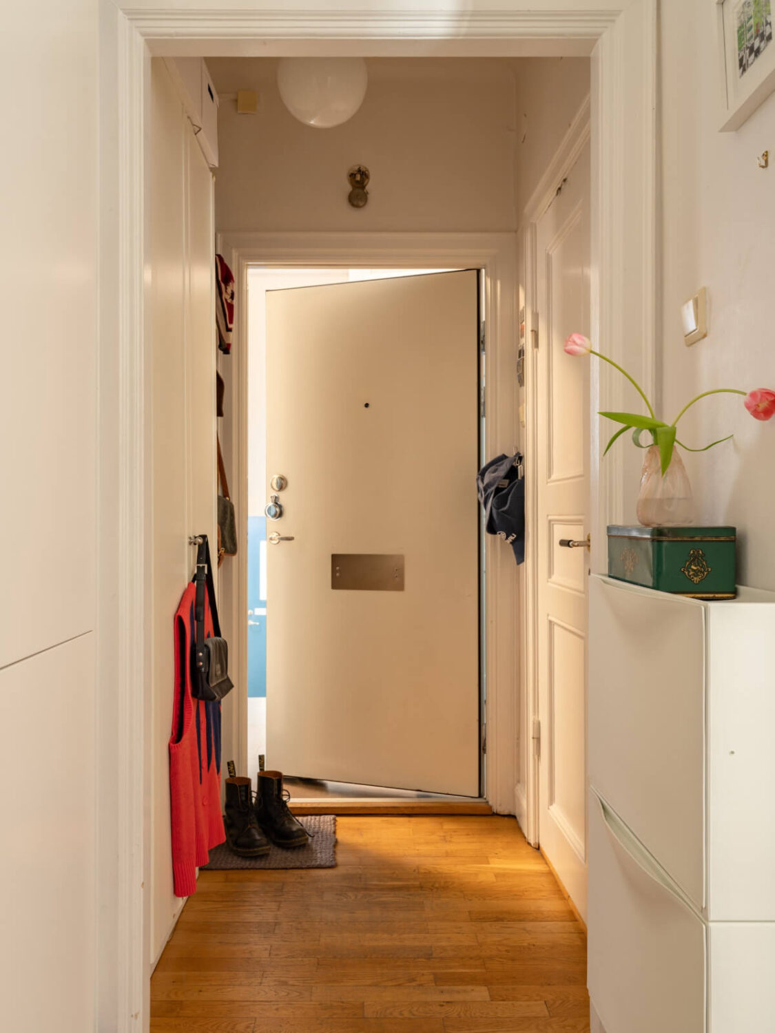 A Small, Cozy Apartment with Built-in Storage and Bookshelves 19 hall