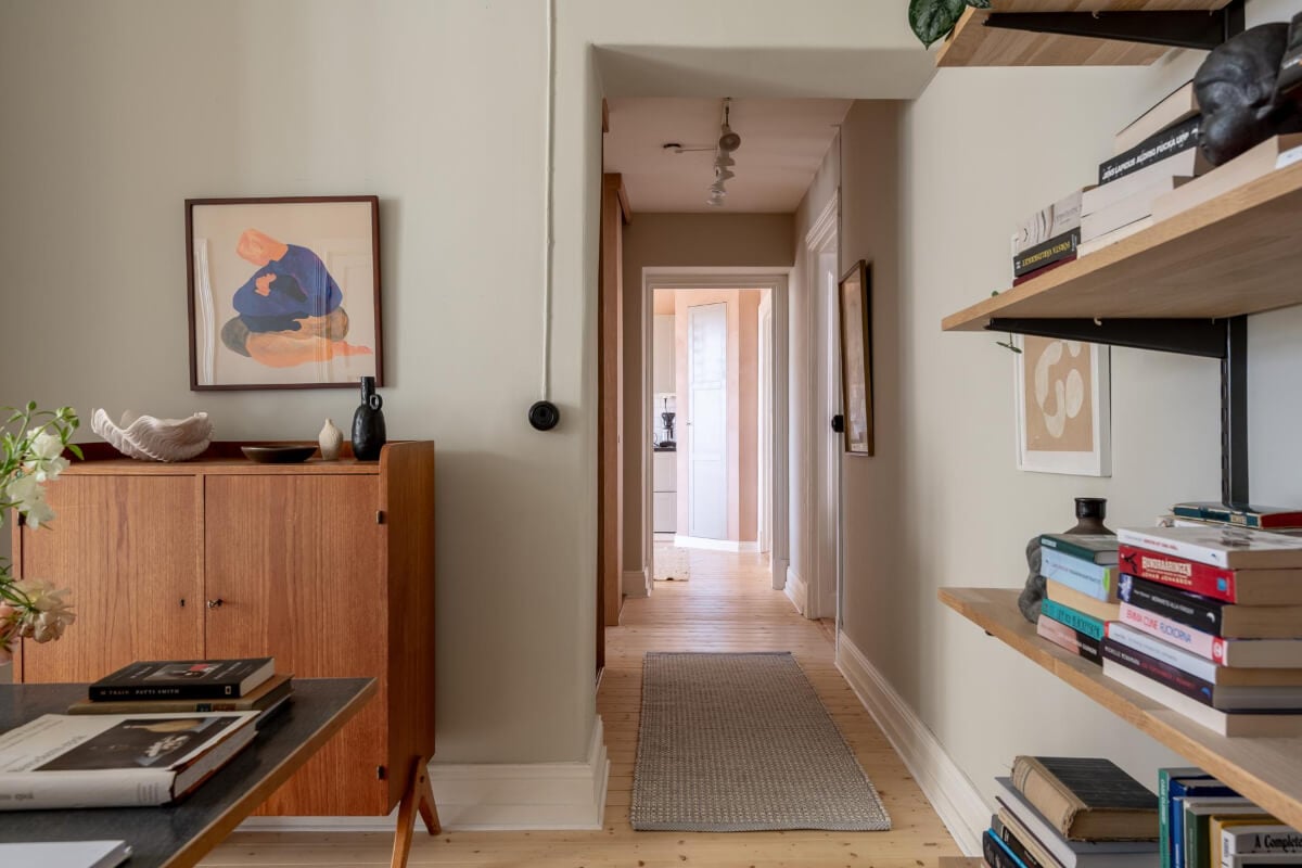 A Natural Color Palette, Period Features, & Grand Rooms in a Swedish Home 40 hallway