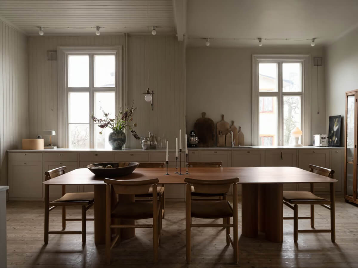 Artilleriet Co-Founder is Selling Her Art Nouveau Villa in Sweden 1 kitchen large dining table co founder artilleriet