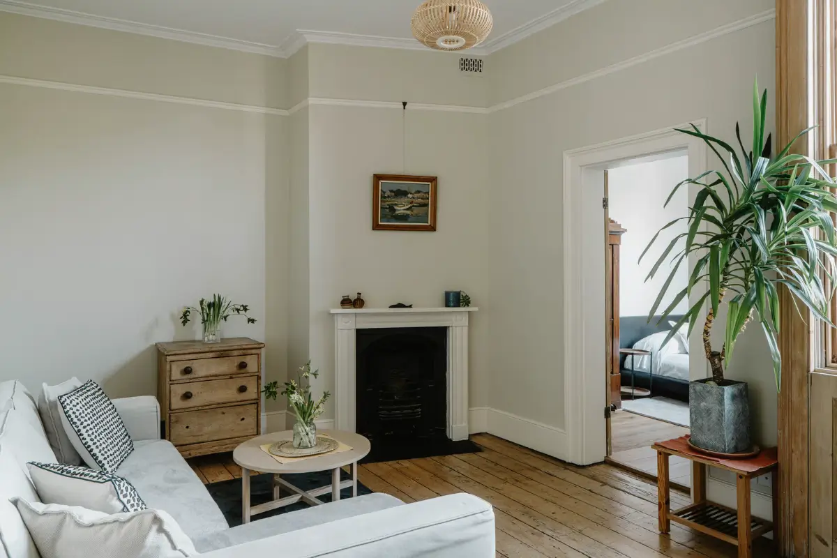 A Grand Regency-Style House with a Mature Garden in London 15 light sitting room wooden floorboards fireplace