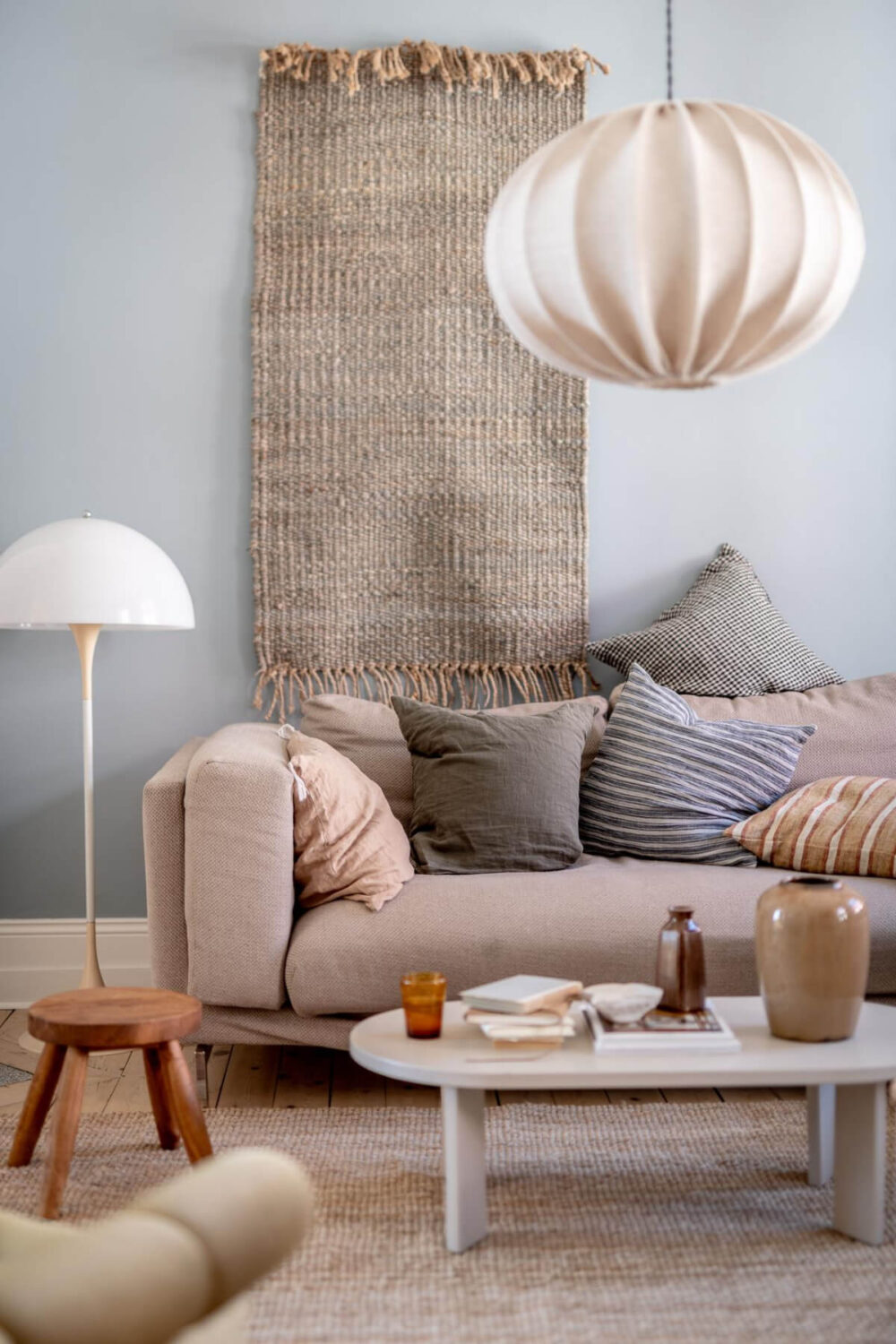 A Natural Color Palette, Period Features, & Grand Rooms in a Swedish Home 3 living room detail
