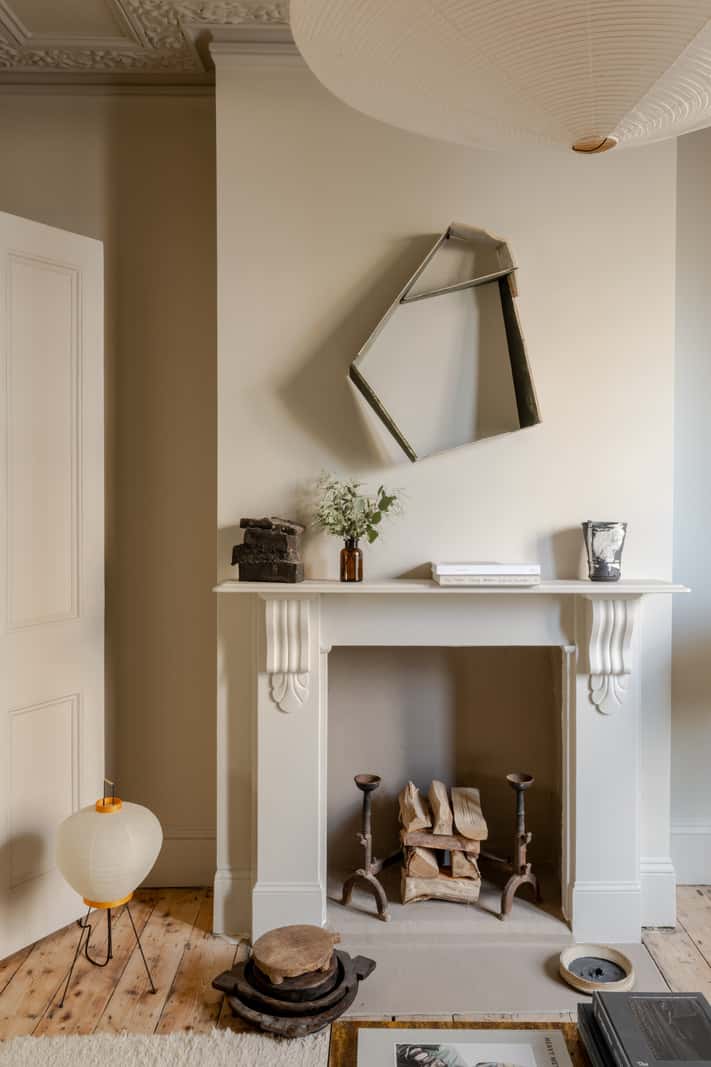 Natural Materials and Period Features in a Restored Victorian House 3 living room fireplace