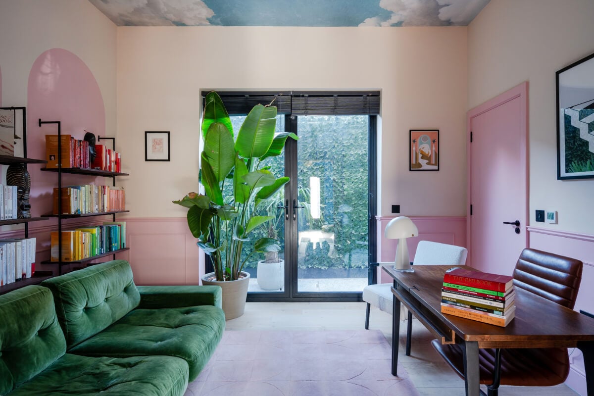 27 Statement Ceiling Ideas That Will Spruce Up Any Room 18 living room pink paint sky ceiling