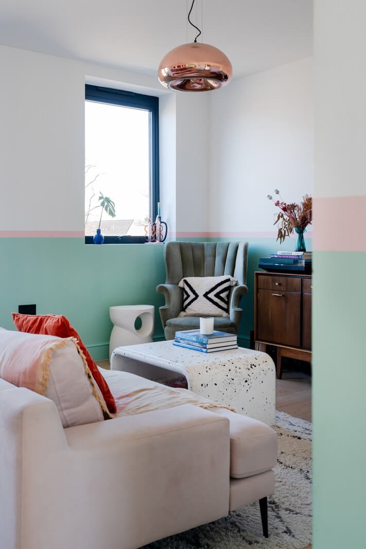 Arched Shapes and Hand-Painted Murals in a Joyful London Townhouse 14 living room vibrant color pops