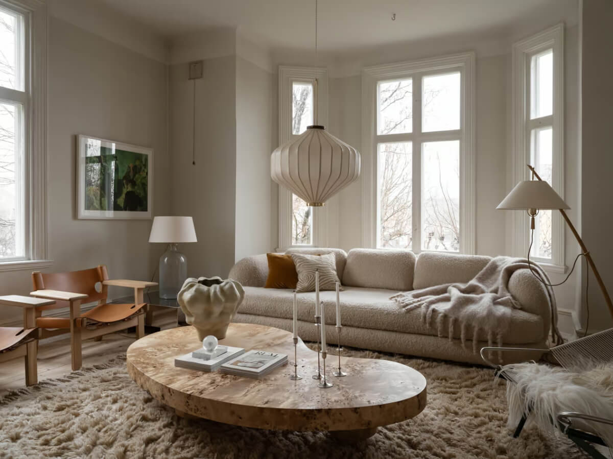 Artilleriet Co-Founder is Selling Her Art Nouveau Villa in Sweden 7 living room with bay window