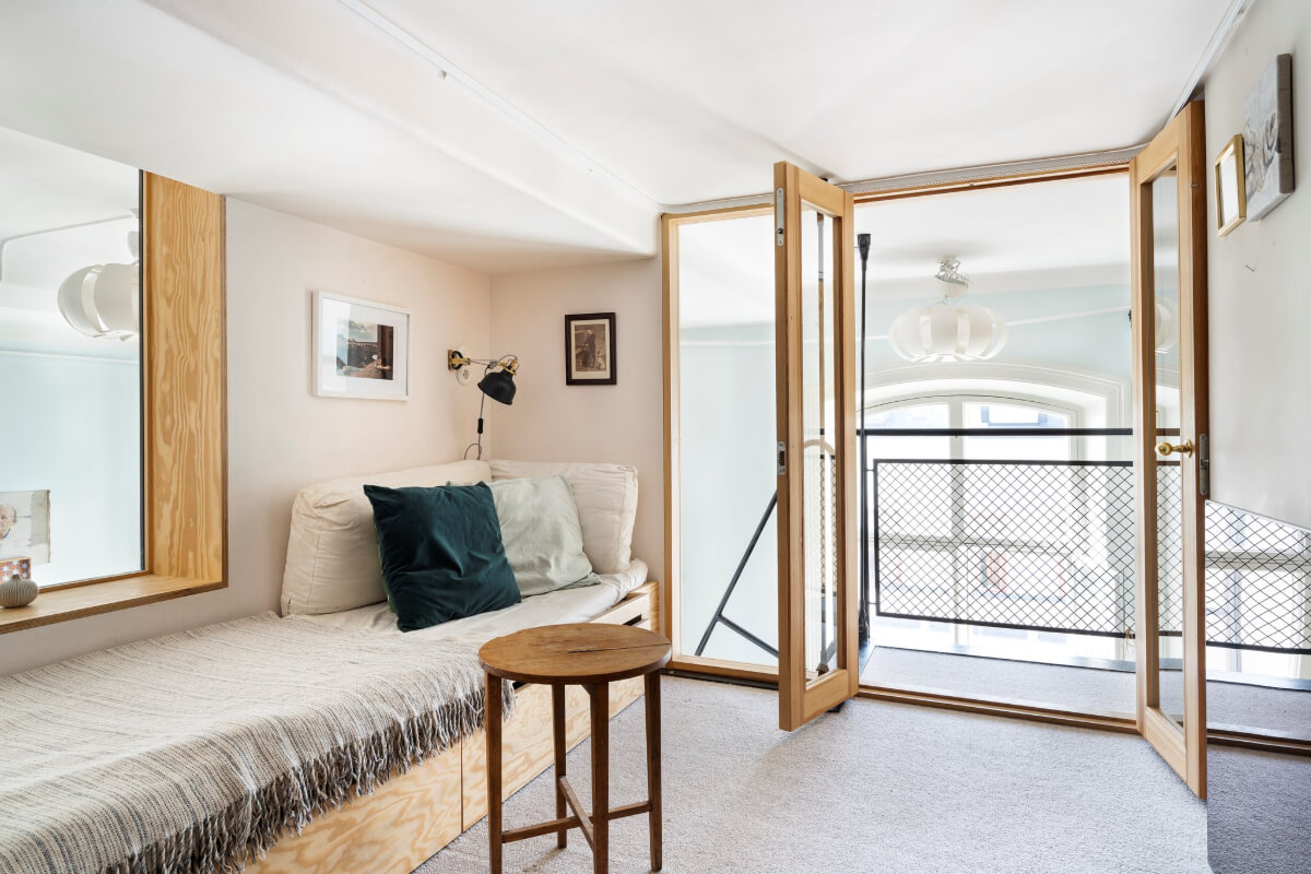 Pale Blue Walls and Huge Windows in a Swedish Loft Apartment 24 loft apartment snug