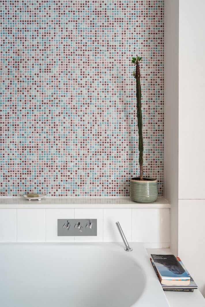 An Edwardian House with Muted Tones, Natural Materials, and a Landscaped Garden 24 mosaic tiles