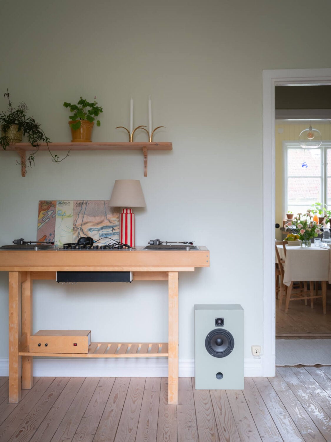A Soft Color Palette and a Charming Kitchen in a Swedish Apartment 19 music corner